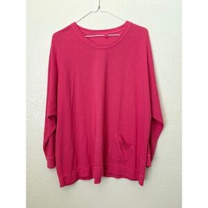 Fresh Produce Pink Long Sleeve Crew Neck Sweater Pullover Preppy Barbie One Size